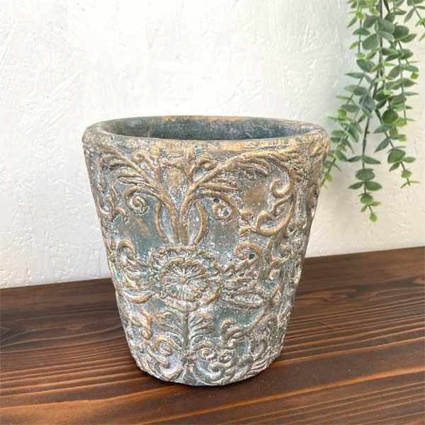 アイビー・ラウンドポット 底穴あり 陶器ポット 観葉植物 植木鉢 ガーデン雑貨 | 