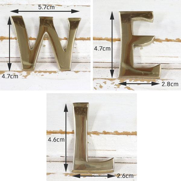 真鍮 ゴールド 45mm WELCOME 大文字 レター 真鍮  大文字 アルファベット 看板 表札 ネーム メール便 |  | 04