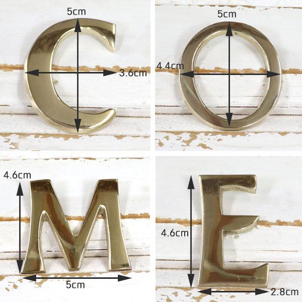真鍮 ゴールド 45mm WELCOME 大文字 レター 真鍮  大文字 アルファベット 看板 表札 ネーム メール便 |  | 05