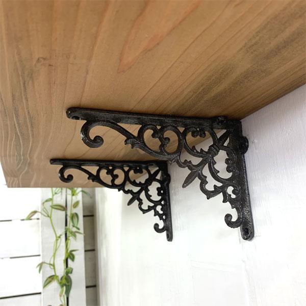 2個セット アイアン ブラケット 棚受け インダストリアル おしゃれ