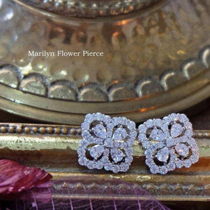   花モチーフピアス Clementia（クレメンティア） ピアス レディース 50代 40代 18金 仕上