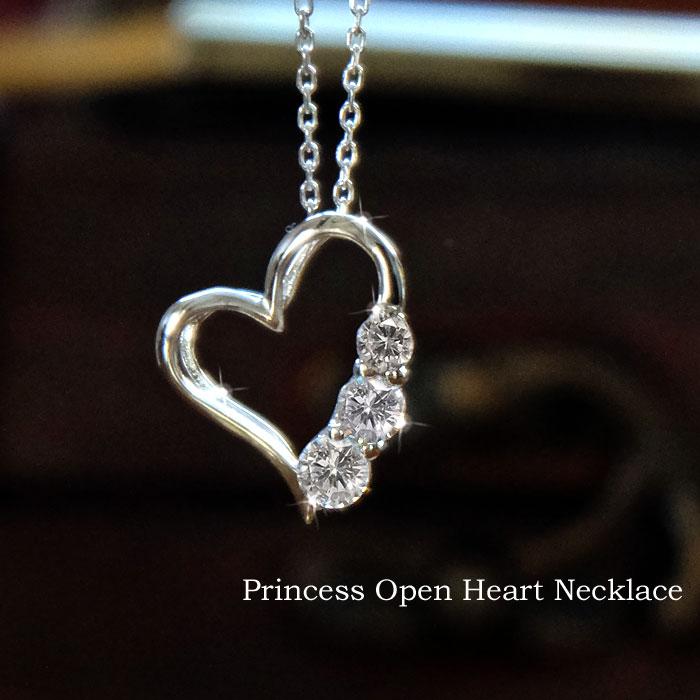 ４℃♡プラチナダイヤハート型ネックレス Clementia（クレメンティア） ネックレス レディース 50 40代 プラチナ