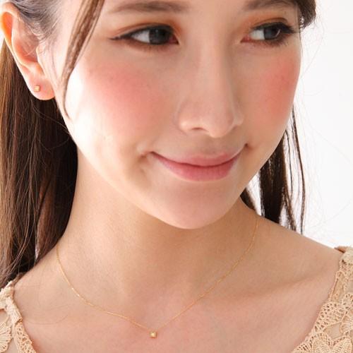 ネックレス K18 18金 イエロー ゴールド レディース ダイヤ ダイヤモンド シンプル 小さめ 20代 40代 50代 誕生日  母の日 プレゼント  女性 アポロンの画像