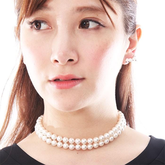 Clementia ネックレス パール 2連 真珠 パールネックレス 結婚式 卒業 