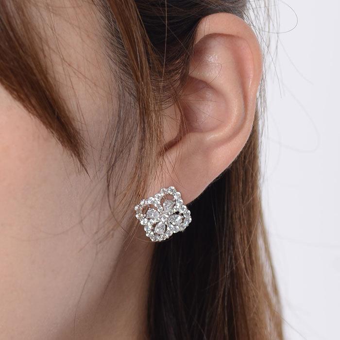 ネックレス ピアス リング セット 指輪 プラチナ 仕上 アレルギー対応 誕生日 結婚記念日 誕生日 母の日 プレゼント  女性  マリリン フラワーの画像