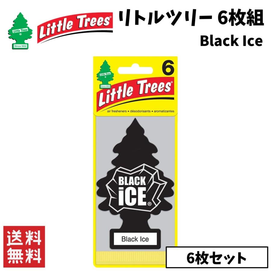 Little Trees リトルツリー ブラックアイス 6枚組 エアフレッシュナー 芳香剤 カー用品｜clenu233