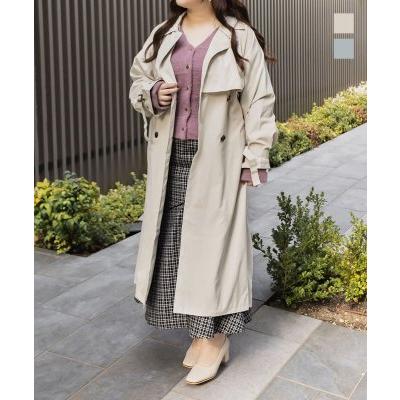 大きいサイズ レディース ウエストベルト付きヨーク切替トレンチコート A1e 大きいサイズ専門店 Clette 通販 Yahoo ショッピング
