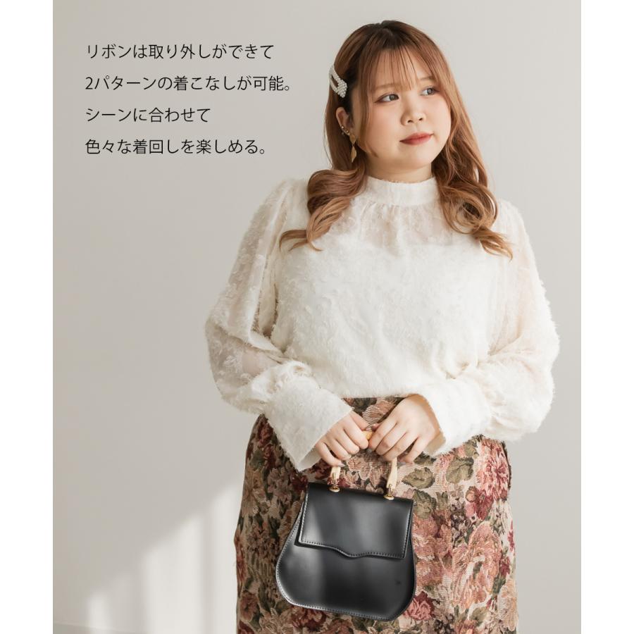 大きいサイズ レディース CLETTEオリジナル☆リボンタイ付き 大きいサイズ レディース CLETTEオリジナル☆リボンタイ付き