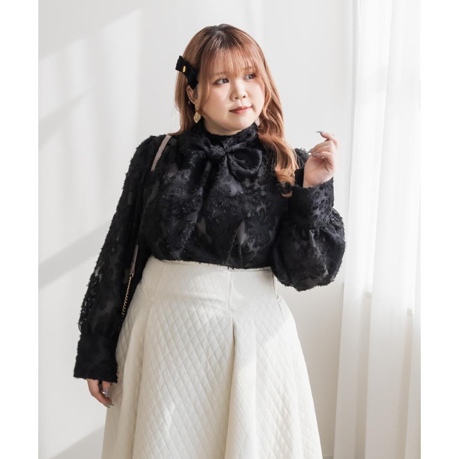 大きいサイズ レディース CLETTEオリジナル☆リボンタイ付き 大きいサイズ レディース CLETTEオリジナル☆リボンタイ付き