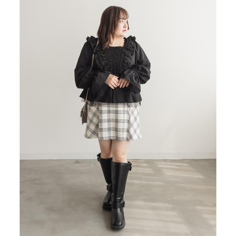 大きいサイズ レディース CLETTEオリジナルフリルデザインペプラム