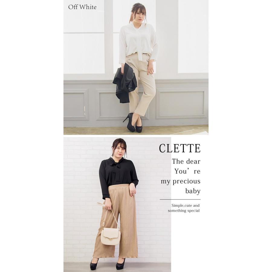 大きいサイズ レディース ジョーゼットボウタイブラウス｜clette-online｜04