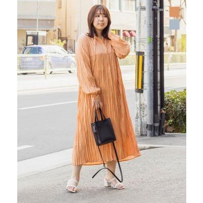 大きいサイズ レディース シワ加工長袖ワンピース B4a 大きいサイズ専門店 Clette 通販 Yahoo ショッピング