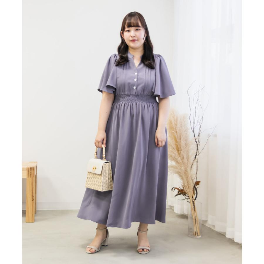 クレット　ワンピース 大きいサイズ レディース CLETTE オリジナル ケープ袖 ワンピース LL