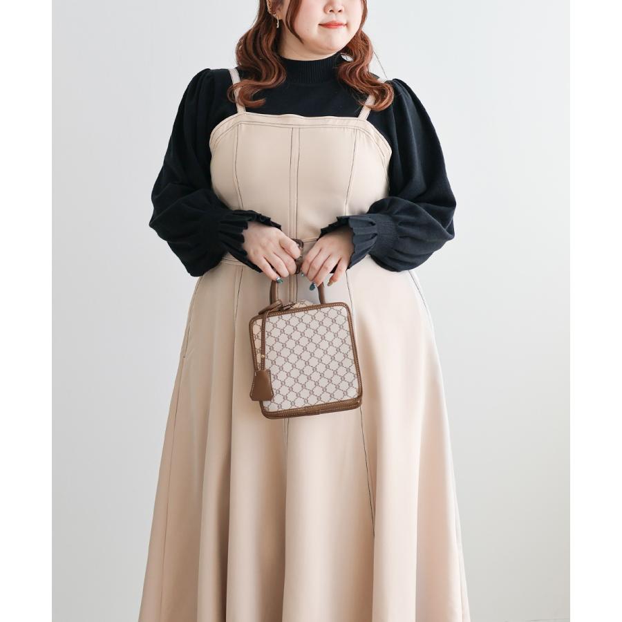 大きいサイズ レディース CLETTE オリジナル 配色 ステッチ フレア