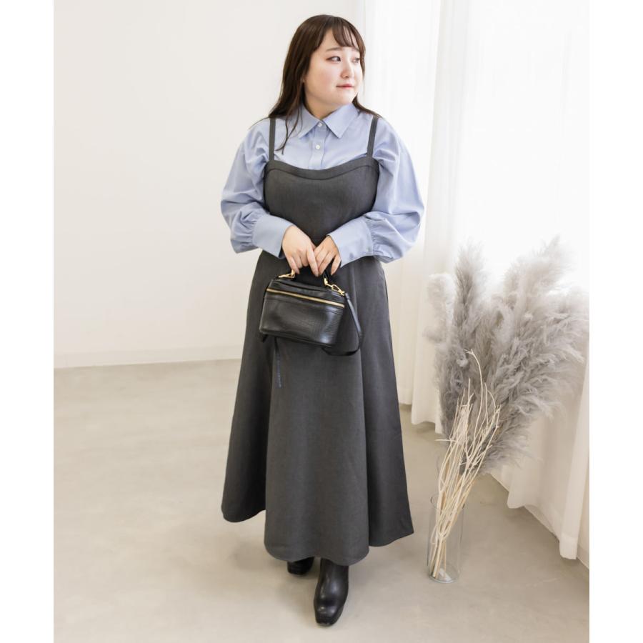 大きいサイズ レディース CLETTEオリジナル☆ビット使いジャンスカ