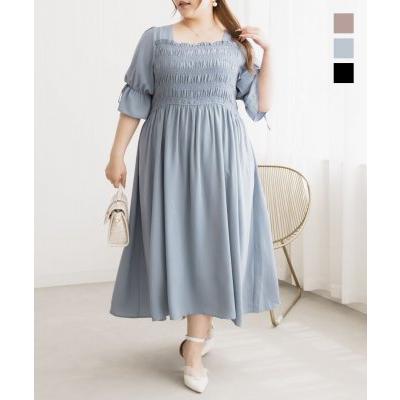 大きいサイズ レディース CLETTEオリジナル☆袖リボンシャーリング  