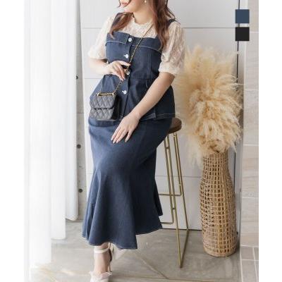 大きいサイズ レディース CLETTEオリジナル☆デニムビスチェ＆スカート