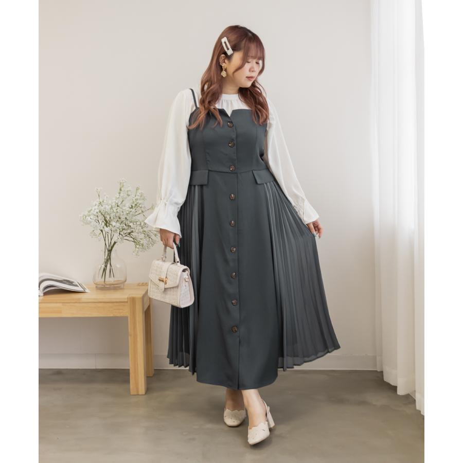 大きいサイズ レディース CLETTEオリジナル☆サイドプリーツジャンスカ