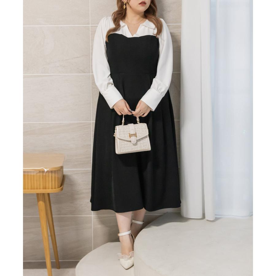 大きいサイズ レディース CLETTEオリジナル☆シャツレイヤード風