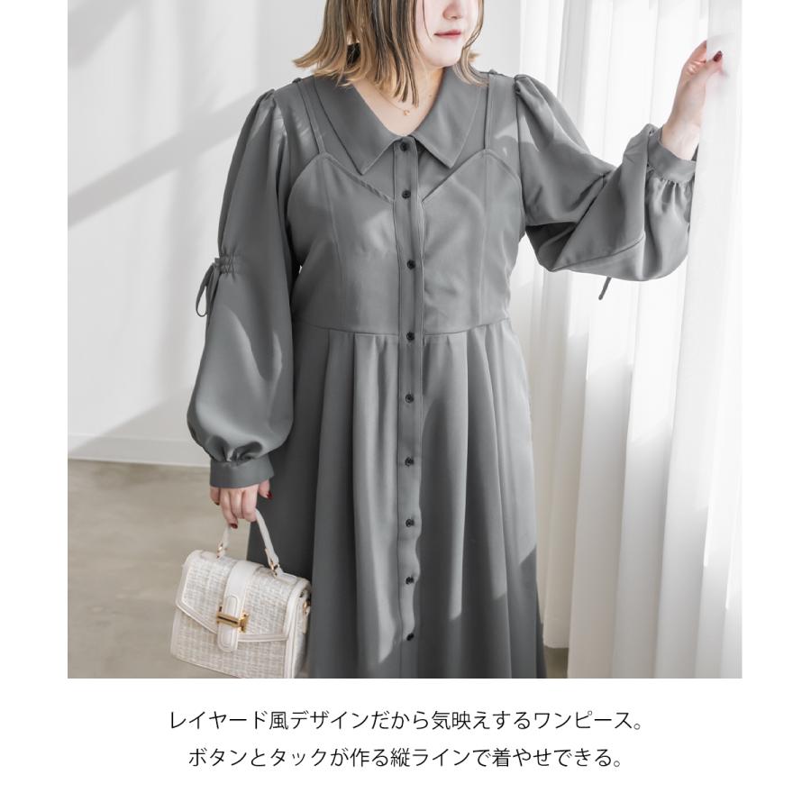 大きいサイズ レディース CLETTEオリジナル☆レイヤード風シャツ