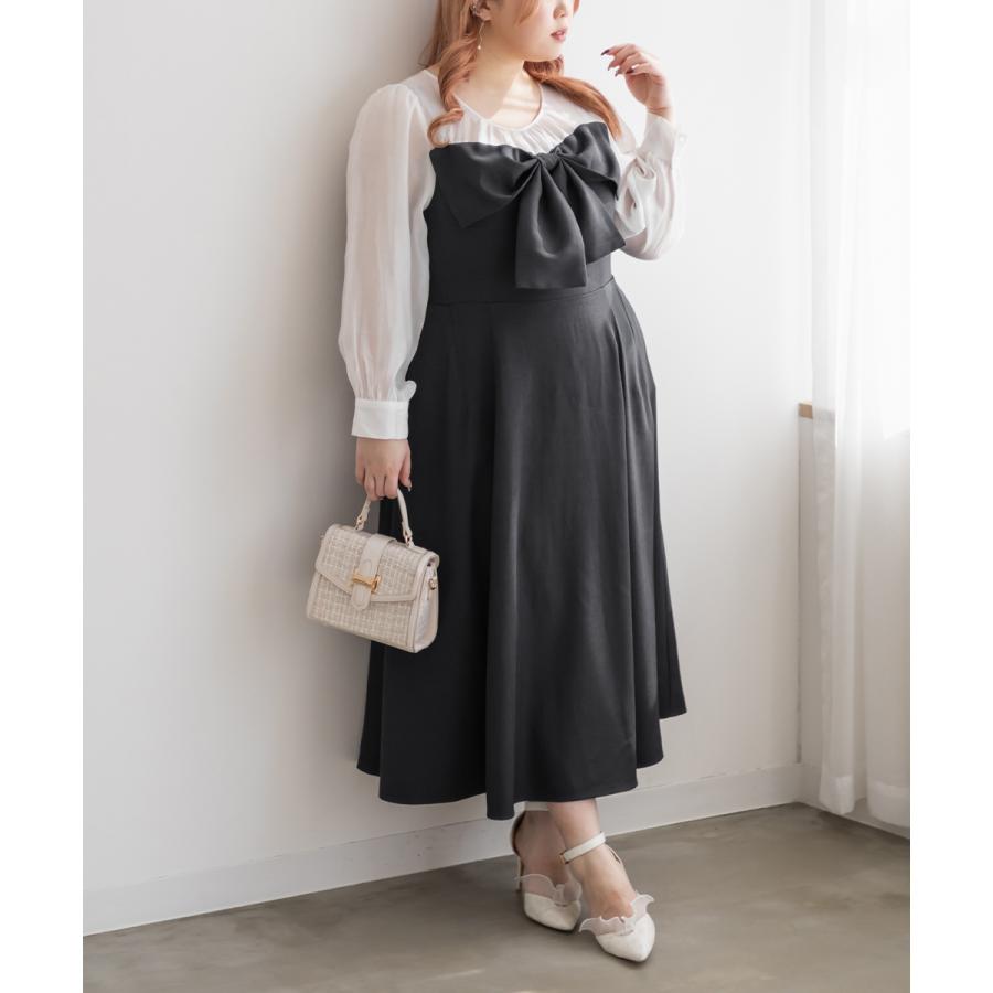 大きいサイズ レディース CLETTEオリジナル☆レイヤード風リボン