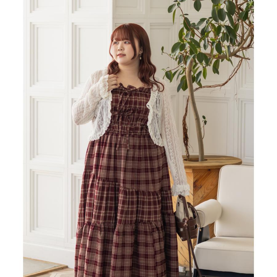 クレット　オリジナルパッチワークチェックワンピース　4L 大きいサイズ レディース CLETTEオリジナルパッチワークチェック