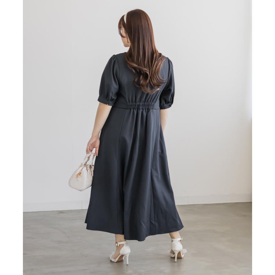 美品！CLETTEオリジナルフロントボタンセミフレアワンピース4L 大きいサイズ レディース CLETTEオリジナルフロントボタンセミフレア