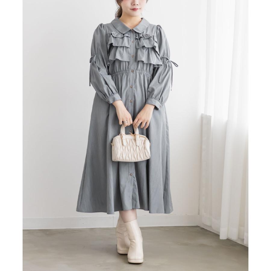 大きいサイズ レディース CLETTEオリジナルフリルティアード長袖シャツ