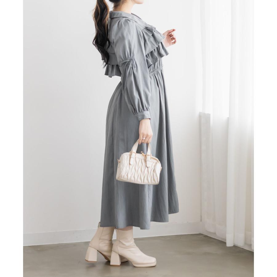 大きいサイズ レディース CLETTEオリジナルフリルティアード長袖シャツ