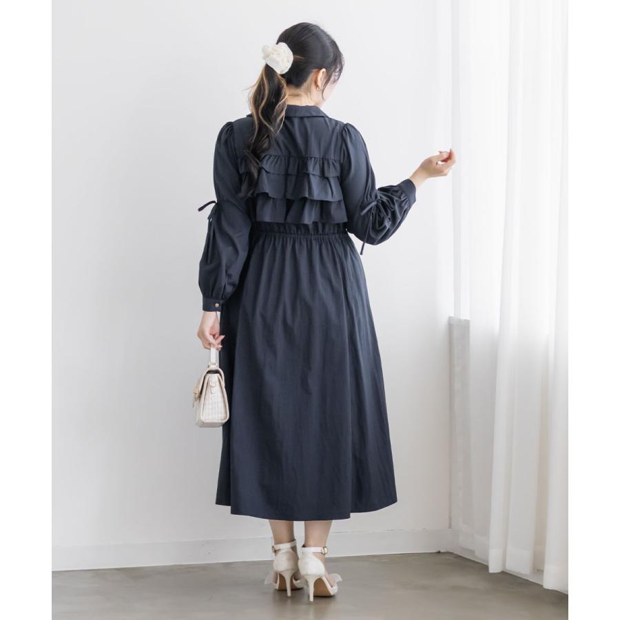 大きいサイズ レディース CLETTEオリジナルフリルティアード長袖シャツ