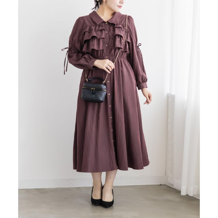 大きいサイズ レディース CLETTEオリジナルフリルティアード長袖シャツ