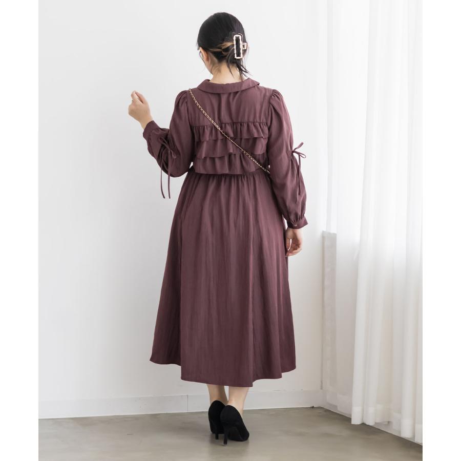 大きいサイズ レディース CLETTEオリジナルフリルティアード長袖シャツ
