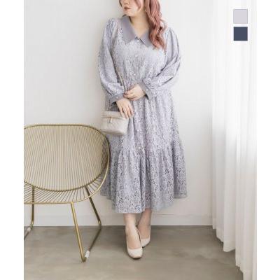 MACHATT グレー 長袖ひざ丈ワンピース Fサイズ 000000016815-02-l.jpg?t=