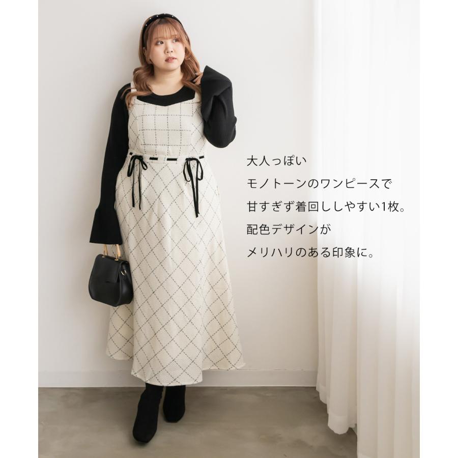 大きいサイズ レディース CLETTEオリジナル☆ステッチチェックウエスト