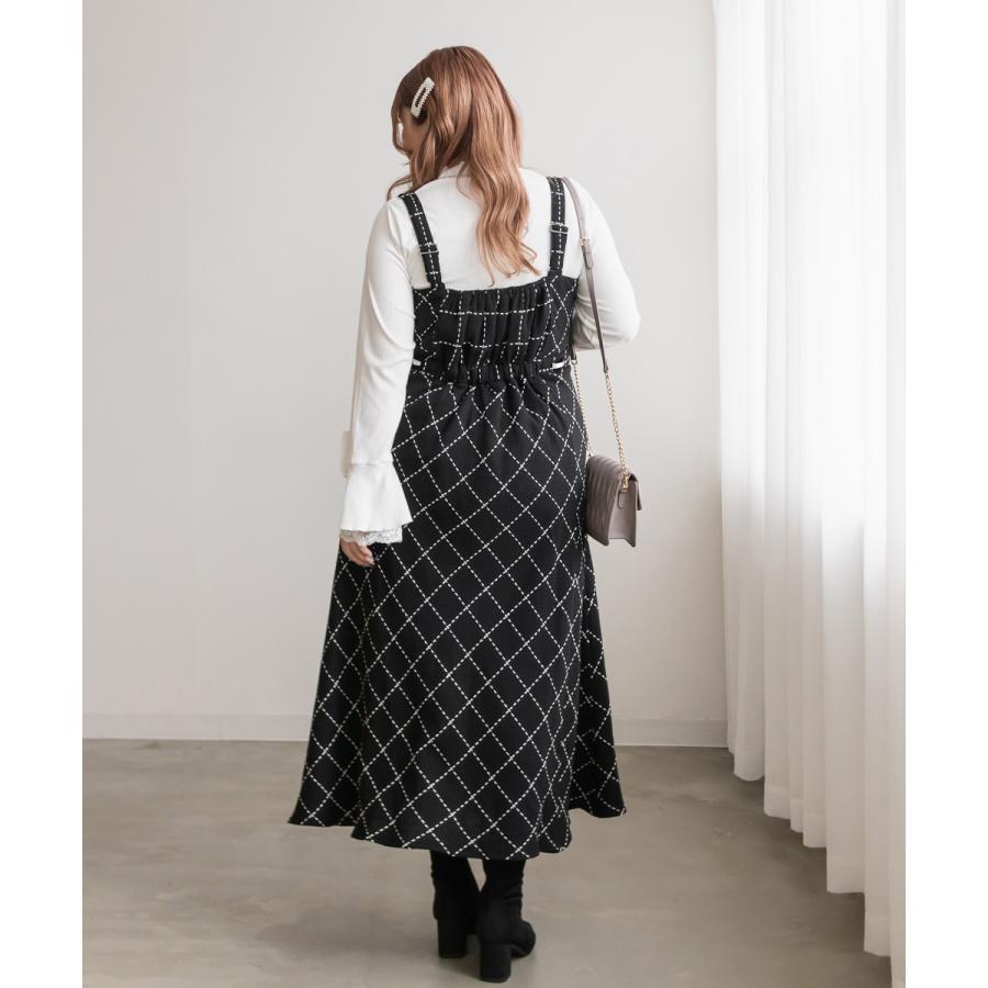 大きいサイズ レディース CLETTEオリジナル☆ステッチチェックウエスト