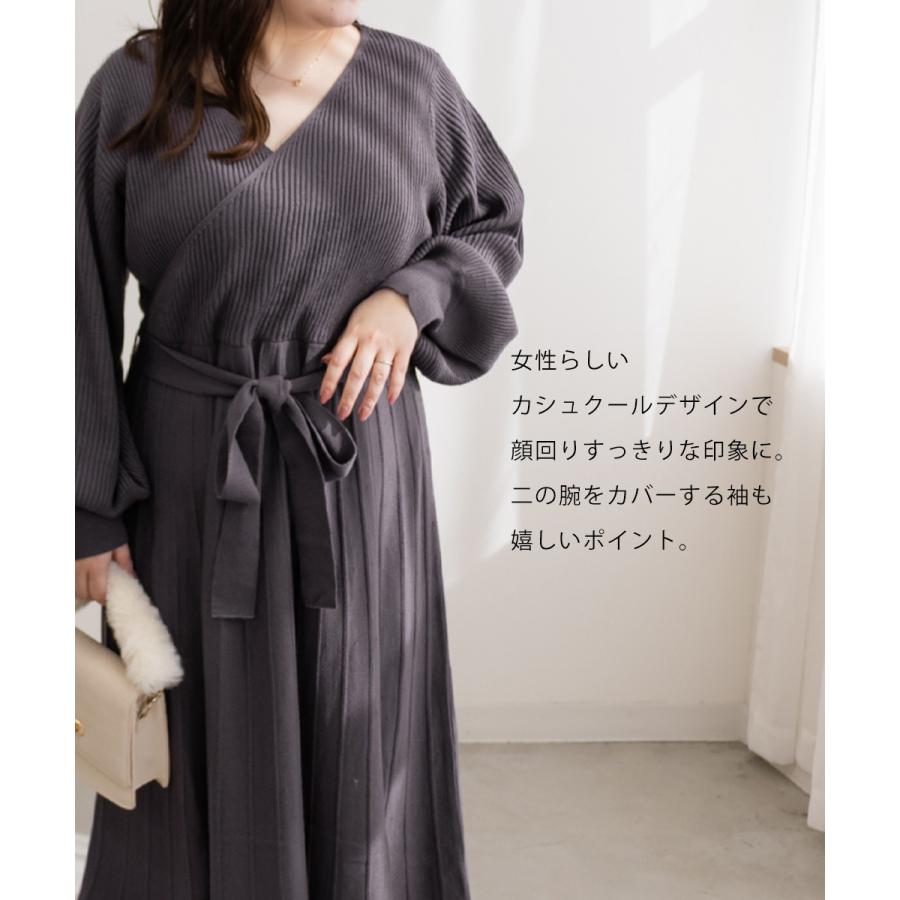 大きいサイズ レディース CLETTEオリジナル☆カシュクールニット