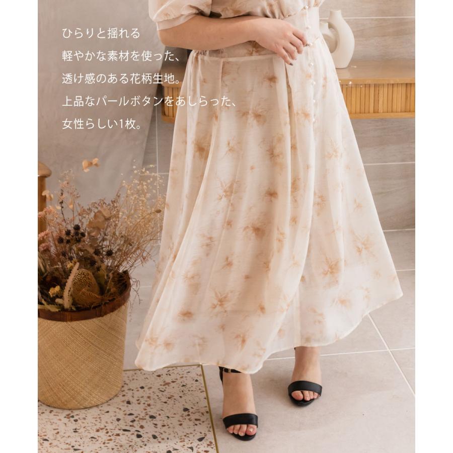 美品　CLETTE 花柄シアーワンピース　ゆったり　大きめサイズ CLETTEオリジナル☆ジャガード花柄シアーワンピース | 大きい