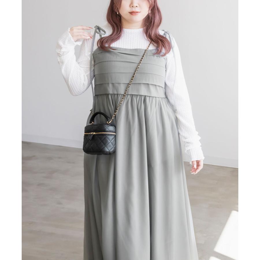 大きいサイズ レディース CLETTEオリジナル☆リボン付きタックシアー