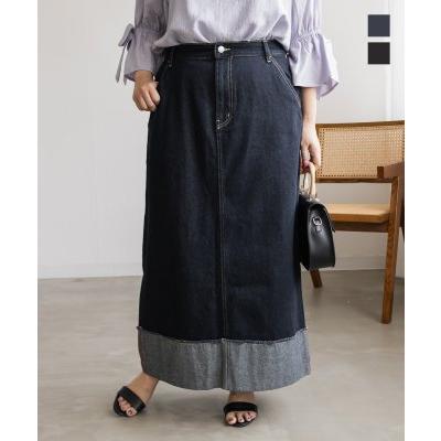 ナース千恵/新品未使用/グッチ チルドレンデニムスカート12歳約150cm 大きいサイズ レディース 折り返しデニムロングスカート