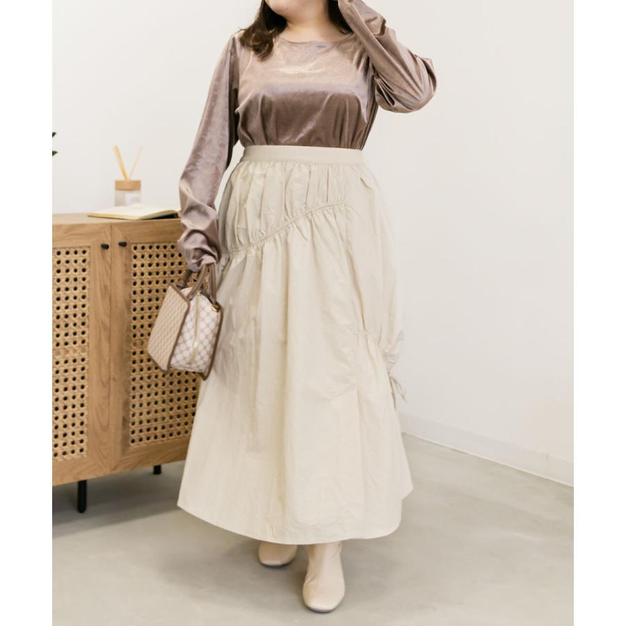 大きいサイズ レディース ドロストデザインギャザースカート｜clette-online｜03