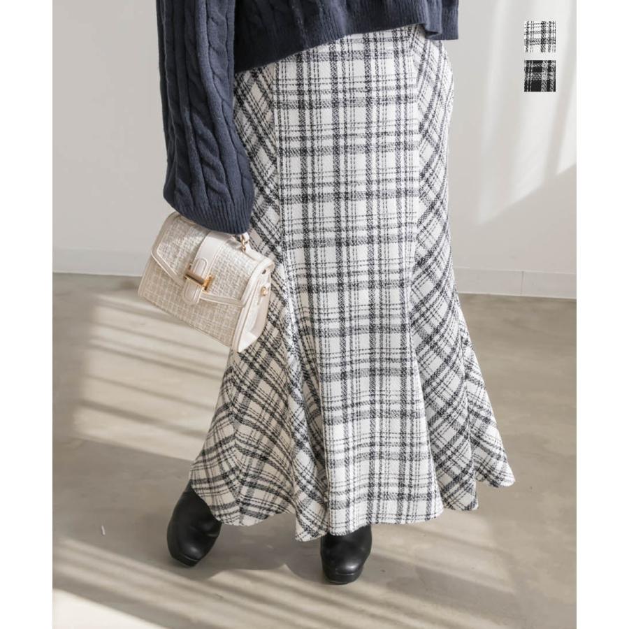 大きいサイズ レディース CLETTEオリジナル☆チェック柄ツイード