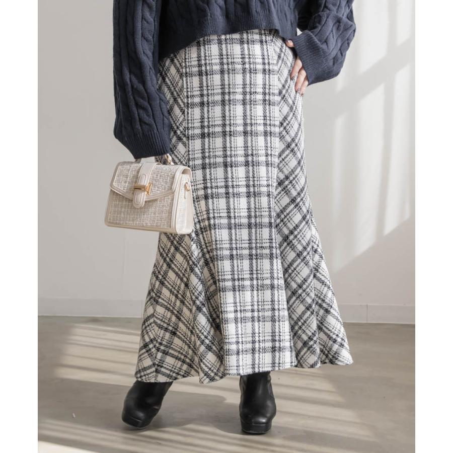 大きいサイズ レディース CLETTEオリジナル☆チェック柄ツイード