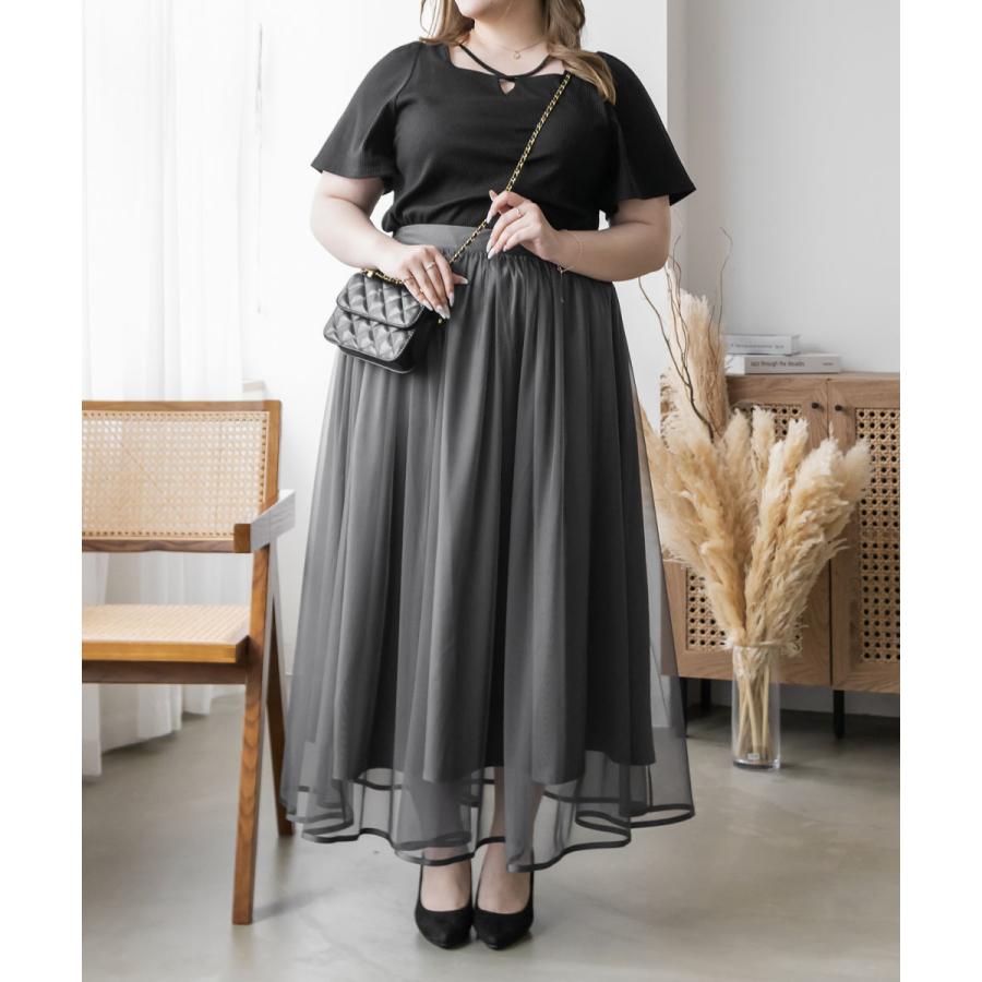 大きいサイズ レディース CLETTE オリジナル 裾テープ チュール