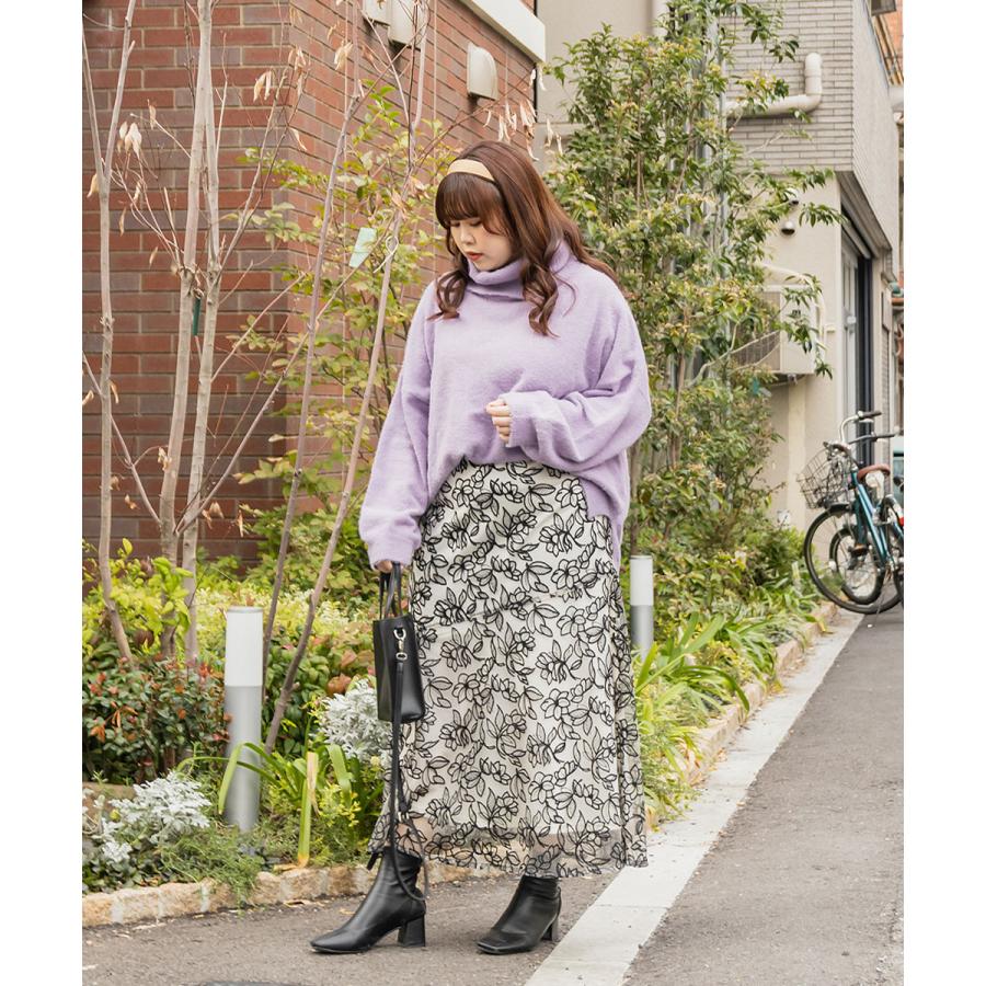 大きいサイズ レディース 花柄刺繍マーメイドスカート｜clette-online｜07