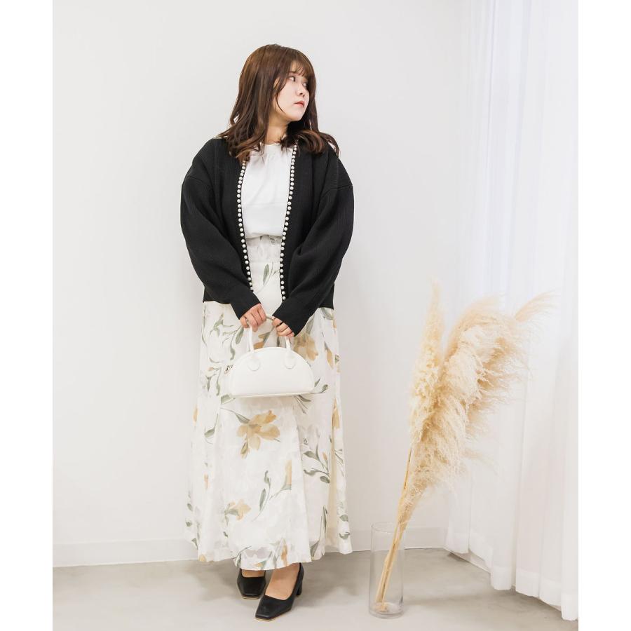 大きいサイズ レディース ジャガード花柄フレアスカート｜clette-online｜09