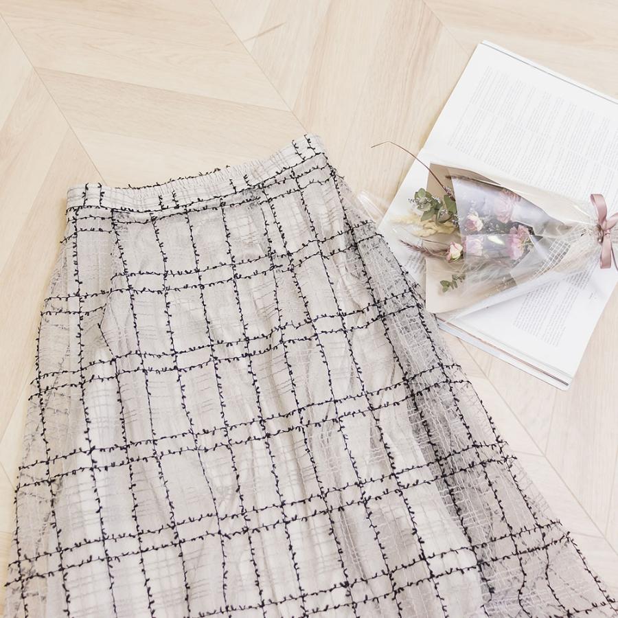 大きいサイズ レディース ツイード風刺繍スカート｜clette-online｜07