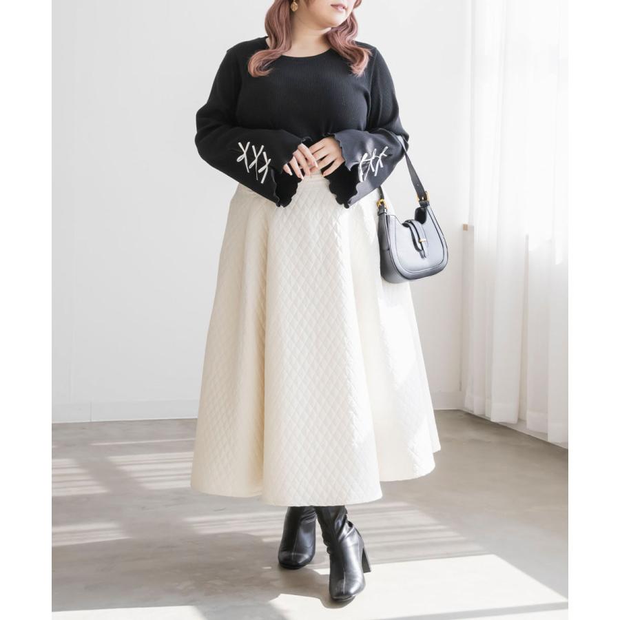 大きいサイズ レディース ダイヤ キルト ロング スカート 大きいサイズ