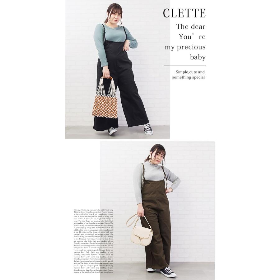 大きいサイズ レディース バックレースアップツイルサロペット｜clette-online｜06