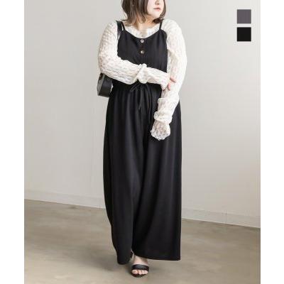 大きいサイズ レディース ボタンデザインサロペット サロペット 大きい