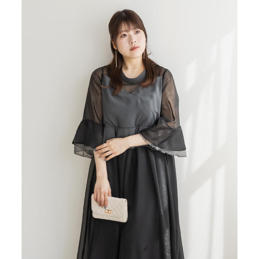 大きいサイズ レディース デコルテシアーカシュクールワンピース